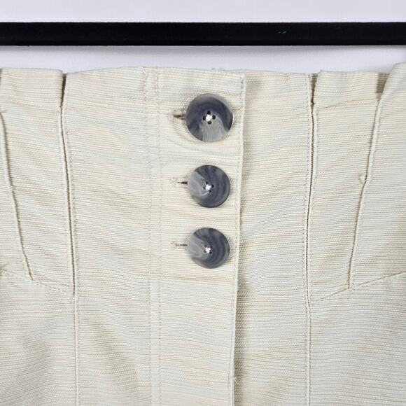 NWT Free People Atlas Cloud Front Button Pleated Textured Beige Mini Skirt 8 - Picture 5 of 11